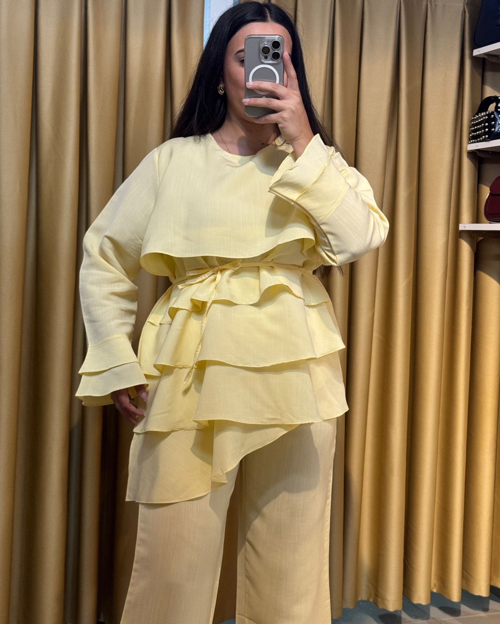 Katlı Tunik Pantolon Takım
